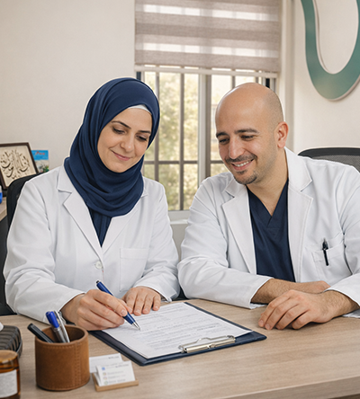 اخصائيي السمع والنطق في مركز قوقعة يراجعون نتائج مرضى